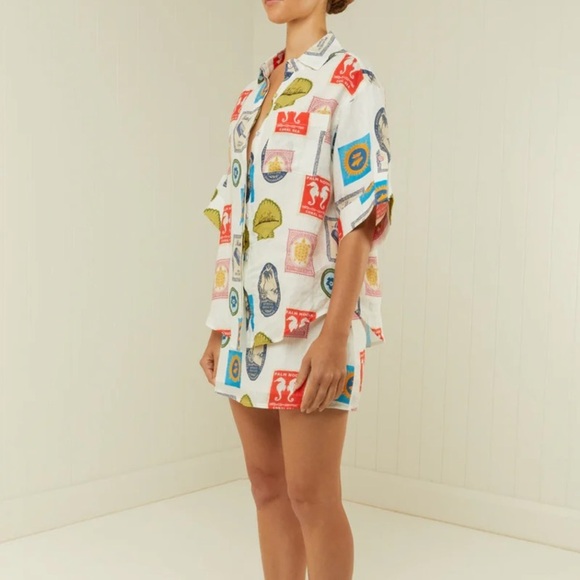 Palm Noosa The East Mini Skirt NWT Postage Stamp Print - Picture 7 of 14